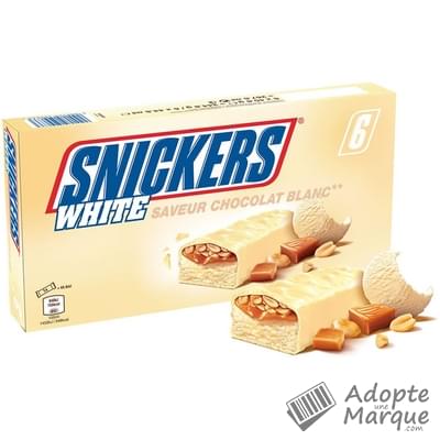 Snickers White - Barres glacées au Chocolat blanc & Cacahuètes Les 6 barres - 246G