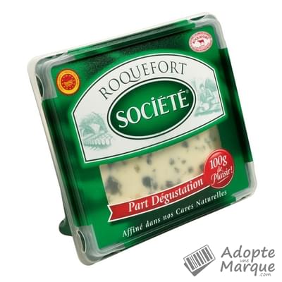 Société Roquefort AOP au lait cru de Brebis - 31%MG La barquette de 100G