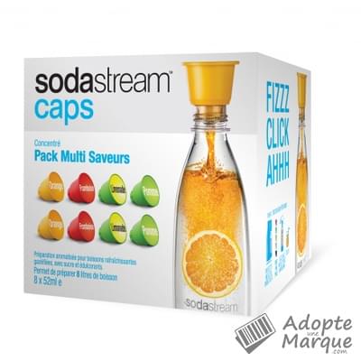Sodastream Caps Multi-Parfums (Orange, Frambroise, Limonade & Pomme) La boîte de 8 capsules