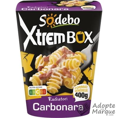 Sodebo Pasta Xtrem Box - Radiatori à la Carbonara La box de 400G