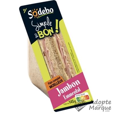 Sodebo Sandwich Simple & Bon - Club Jambon Emmental Le sandwich de 145G