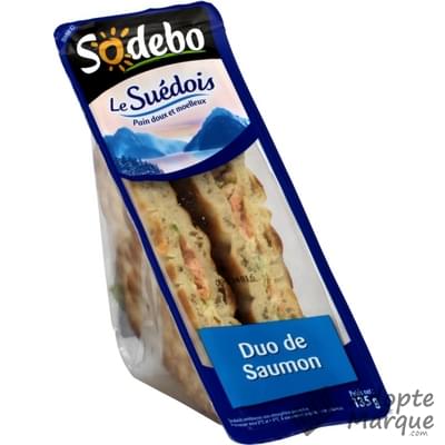 Sodebo Sandwich Le Suédois - Duo de Saumon Le sandwich de 135G