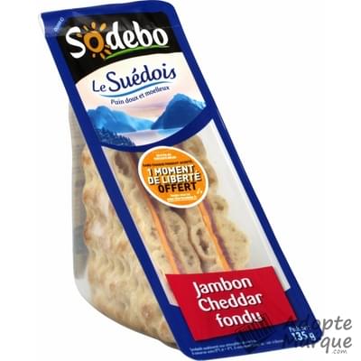 Sodebo Sandwich Le Suédois - Jambon & Cheddar fondu Le sandwich de 135G