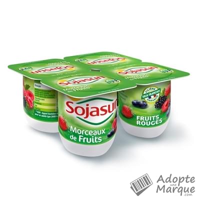 Sojasun Desserts au Soja - Fruits Rouges Les 4 pots de 100G
