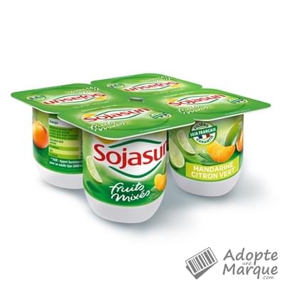 Sojasun Desserts au Soja - Mandarine & Citron vert Les 4 pots de 100G