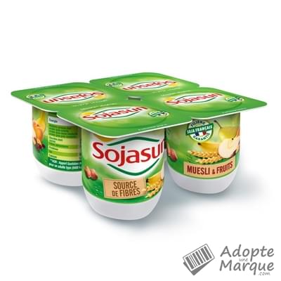 Sojasun Desserts au Soja - Muesli & Fruits Les 4 pots de 100G