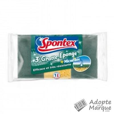 Spontex Eponge Gratte-éponge + Microfibre  Le lot de 3 éponges