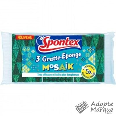 Spontex Eponge Gratte-éponge Mosaik  Le lot de 3 éponges