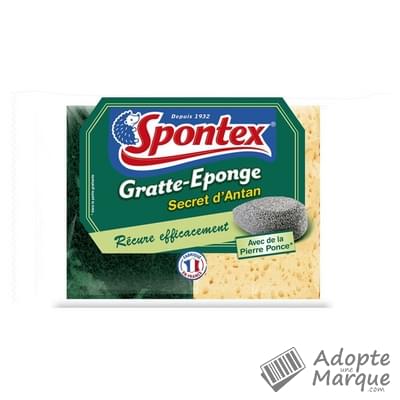 Spontex Eponge Gratte-éponge Secret d'Antan Le lot de 2 éponges
