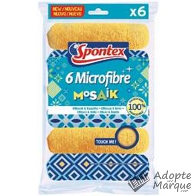 Spontex Lavettes Microfibre Mosaik Le lot de 6 lavettes