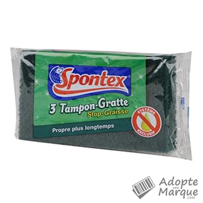 Spontex Tampon-gratte Stop-Graisse Le lot de 3 tampons