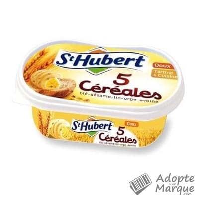 St Hubert 5 Céréales® Margarine à tartiner Doux - 50% MG La barquette de 225G