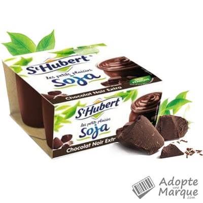 St Hubert Les Petits Plaisirs Soja® Yaourt Chocolat Noir Extra Les 4 pots de 100G