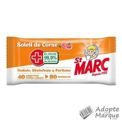 St Marc Lingettes Soleil de Corse Le paquet de 40 lingettes