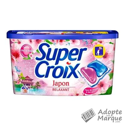 Super Croix Lessive en Doses Duo Caps Japon Relaxant - Fleur de Cerisier & Thé Vert Les 28 doses