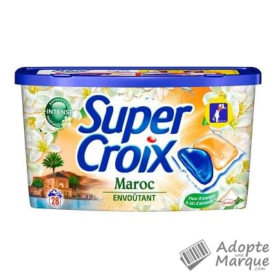 Super Croix Lessive en Doses Duo Caps Maroc Envoûtant - Fleur d'Oranger et Lait d'Amande douce Les 28 doses