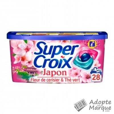 Super Croix Lessive en Doses Trio Caps Japon - Fleur de Cerisier & Thé vert Les 28 doses