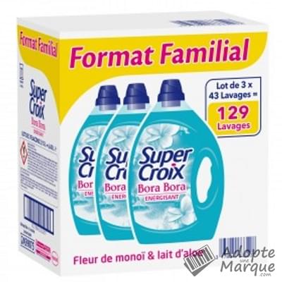 Super Croix Lessive Liquide Bora Bora Energisant - Fleur de Monoï & Lait d'Aloé  "Les 3 bidons de 6,45L (129 lavages)"