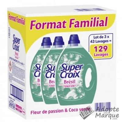 Super Croix Lessive Liquide Brésil Tonifiant - Fleur de Passion & Coco Verde "Les 3 bidons de 6,45L (129 lavages)"