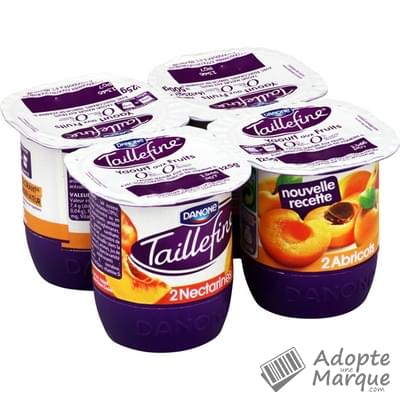 Taillefine Yaourt 0% Abricot & Nectarine Les 4 pots de 125G
