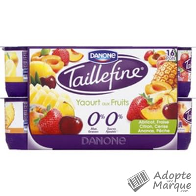 Taillefine Yaourt 0% Panaché aux Fruits (6 parfums) Les 16 pots de 125G