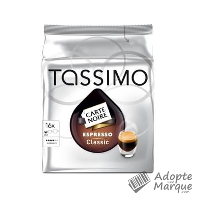 Tassimo Carte Noire - Dosettes de café moulu T-Discs Espresso Classic La boîte de 16 capsules - 104G