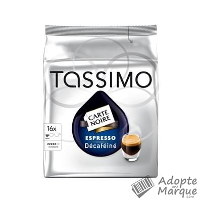Tassimo Carte Noire - Dosettes de café moulu T-Discs Espresso Décaféiné La boîte de 16 capsules - 118G