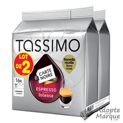 Tassimo Carte Noire - Dosettes de café moulu T-Discs Espresso Intense Les 2 boîtes de 16 capsules - 2x112G