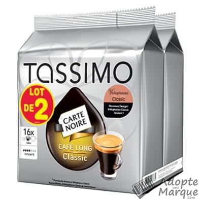 Tassimo Carte Noire - Dosettes de café moulu T-Discs Long Classic Les 2 boîtes de 16 capsules - 2x104G