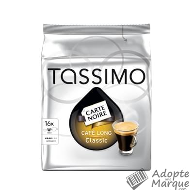Tassimo Carte Noire - Dosettes de café moulu T-Discs Long Classic La boîte de 16 capsules - 104G