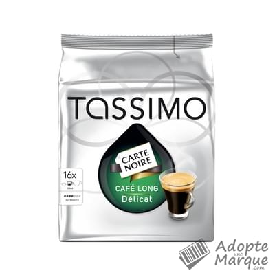 Tassimo Carte Noire - Dosettes de café moulu T-Discs Long Délicat La boîte de 16 capsules - 110G
