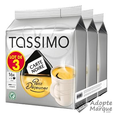 Tassimo Carte Noire - Dosettes de café moulu T-Discs Petit déjeuner Classic Les 3 boîtes de 16 capsules - 3x133G