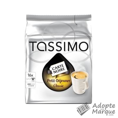 Tassimo Carte Noire - Dosettes de café moulu T-Discs Petit déjeuner Classic La boîte de 16 capsules - 133G