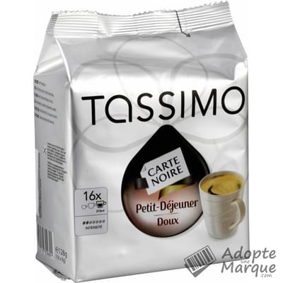 Tassimo Carte Noire - Dosettes de café moulu T-Discs Petit déjeuner Doux La boîte de 16 capsules - 128G