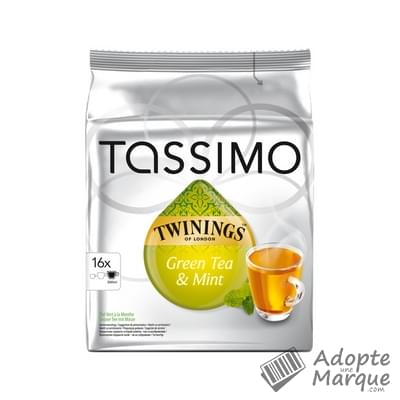 Tassimo Twinings - Dosettes de Thé T-Discs Thé Vert à la Menthe La boîte de 16 capsules - 40G