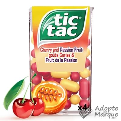 Tic Tac Pastilles à la Cerise & Fruit de la Passion Les 4 étuis de 16G