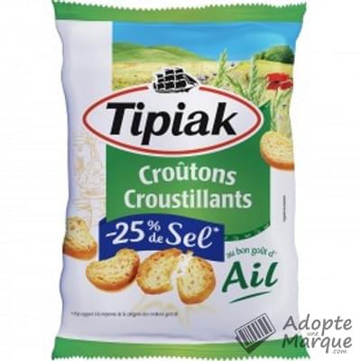 Tipiak Croûtons croustillants à l'Ail -25% de Sel Le sachet de 80G