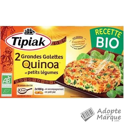 Tipiak Grandes Galettes Quinoa & petits Légumes Bio La boîte de 200G