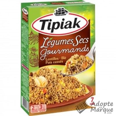 Tipiak Légumes secs Gourmands (Lentilles, Blé & Pois cassés) La boîte de 330G