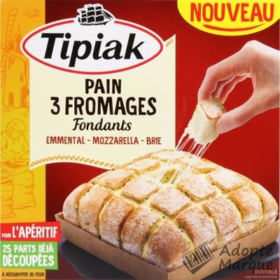 Tipiak Pain 3 Fromages fondants (Emmental, Mozzarella & Brie) La boîte de 280G