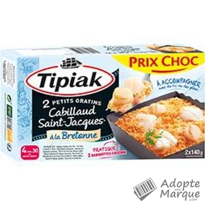 Tipiak Petits Gratins Cabillaud Saint-Jacques à la Bretonne La boîte de 280G