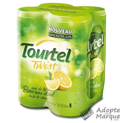 Tourtel Twist Bière sans alcool arômatisée au Jus de Citron Les 4 canettes de 33CL