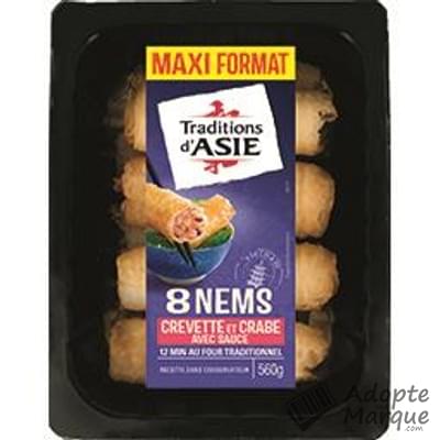 Traditions d'Asie Nems à la Crevette & Crabe avec Sauce Nuoc Mam La barquette de 8 nems - 560G