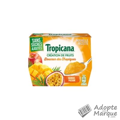 Tropicana Dessert aux fruits Douceur des Tropiques Les 4 pots de 95G - 380G