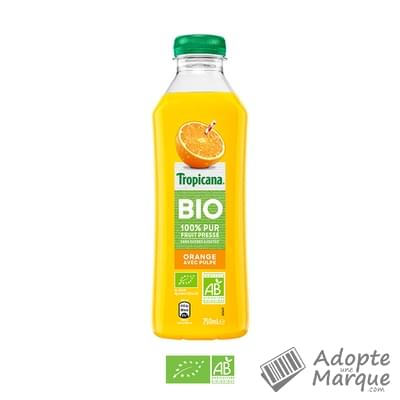 Tropicana Jus d'Orange avec pulpe Bio La bouteille de 75CL