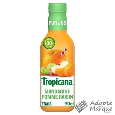 Tropicana Pur Jus - Jus de Mandarine, Pomme & Raisin La bouteille de 90CL