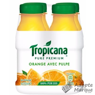 Tropicana Pure Premium - Jus d'Orange avec pulpe Les 4 bouteilles de 25CL