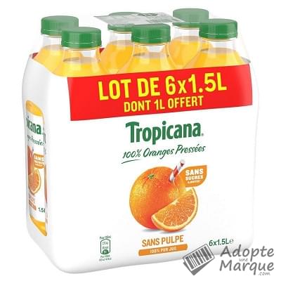 Tropicana Pure Premium - Jus d'Orange sans pulpe "Les 6 bouteilles de 1,5L"