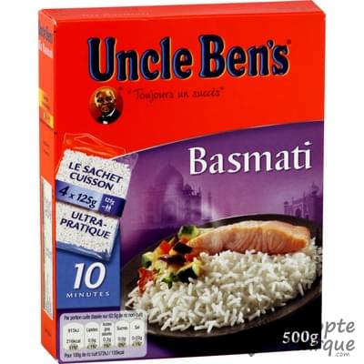 Uncle Ben's Riz Basmati - Sachet Cuisson 10 minutes Les 4 sachets de 125G