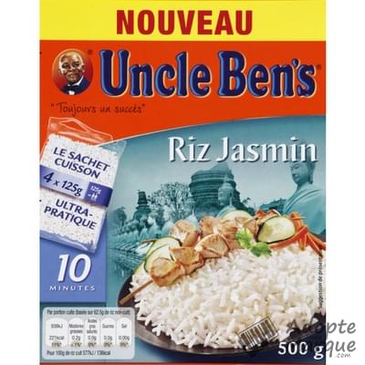 Uncle Ben's Riz Jasmin - Sachet Cuisson 10 minutes Les 4 sachets de 125G